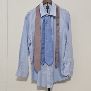 JoS. A. Bank Size 17-34 (XL) Traveler's Collection Tailored Fit Mens Blue Button